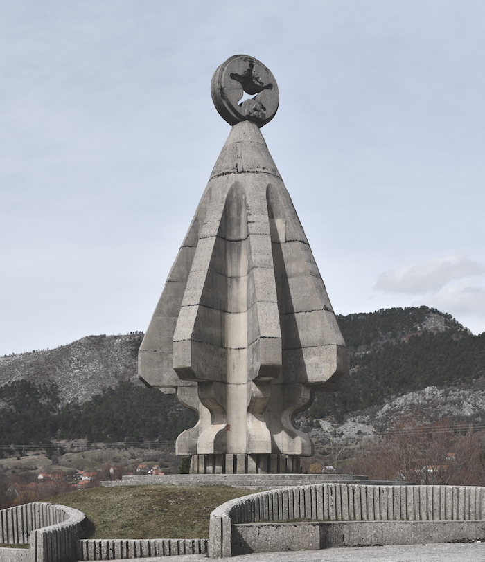 Monument to the Fallen Soldiers on Sutjeska, Župa Nikšićka, Carine, Montenegro. Completed 1984.