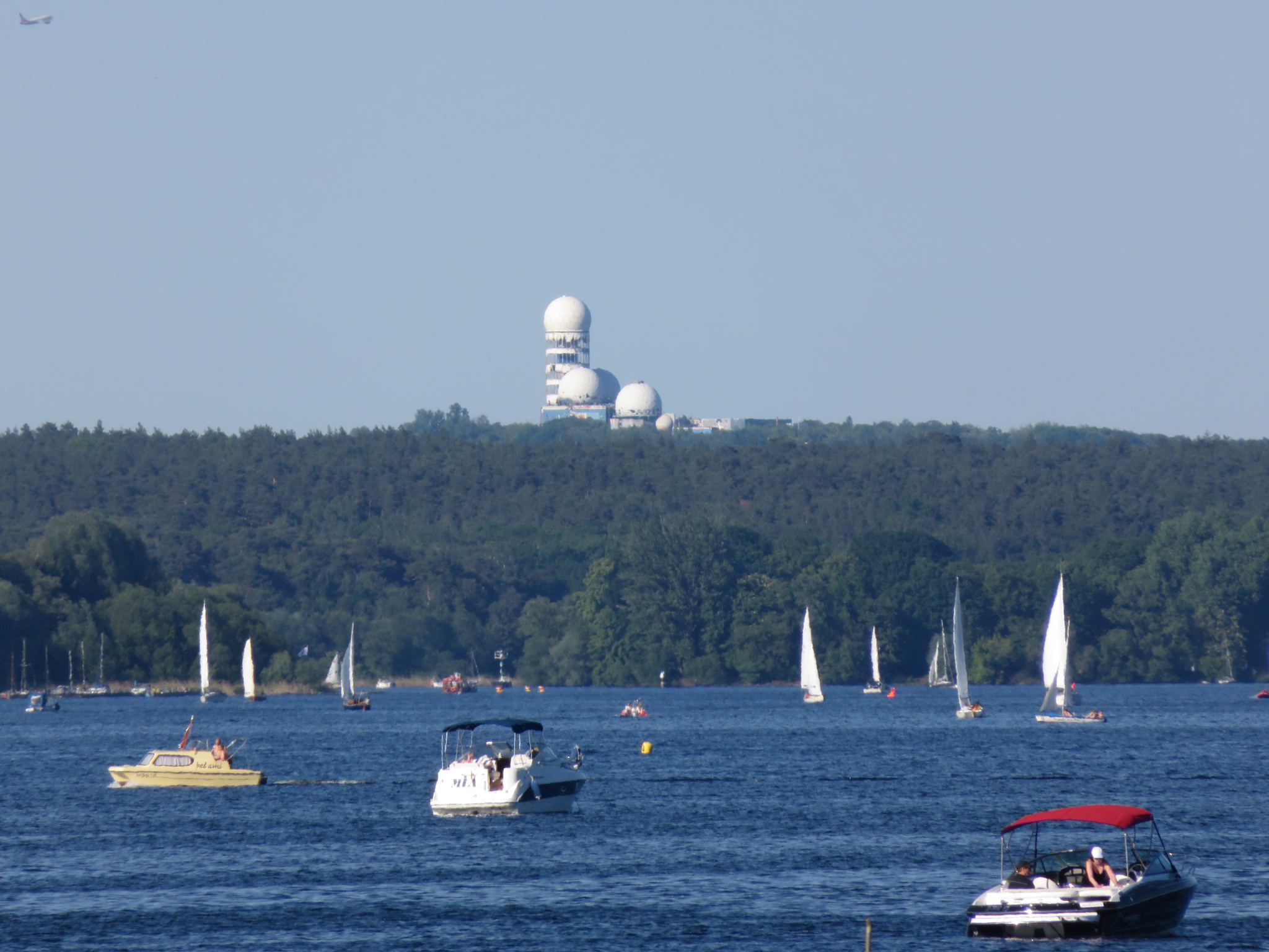 The ruins of Teufelsberg across the waters of the Havel